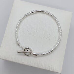 Pandora Moments T-Bar Snake Chain Bracelet S925 Sterling Silver with box